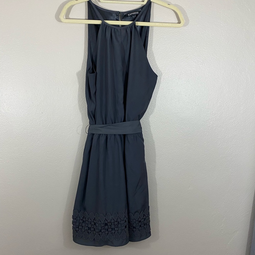 Express black dress with tie-waist